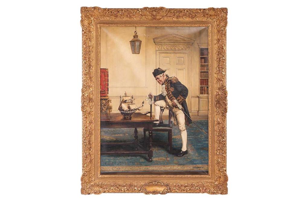 Alfred Lyndon Grace comparable auction result: alfred lyndon grace 1867 1949 the admiring admiral signed a l grace lower right oil on canvas 76 x 56 cm framed 93 5 x 73 cm