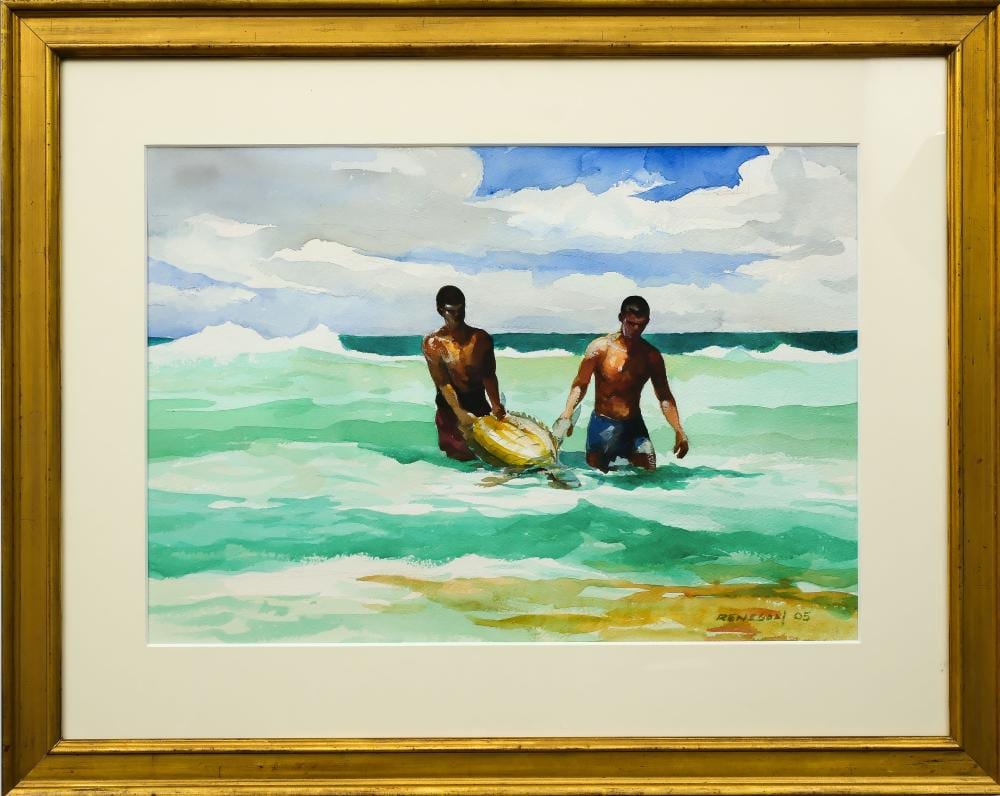 Chet Reneson comparable auction result: chet reneson b 1934 watercolor