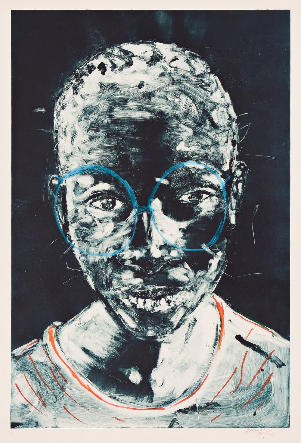 Nelson Makamo comparable auction result: nelson makamo b 1982 child with blue glasses 2013