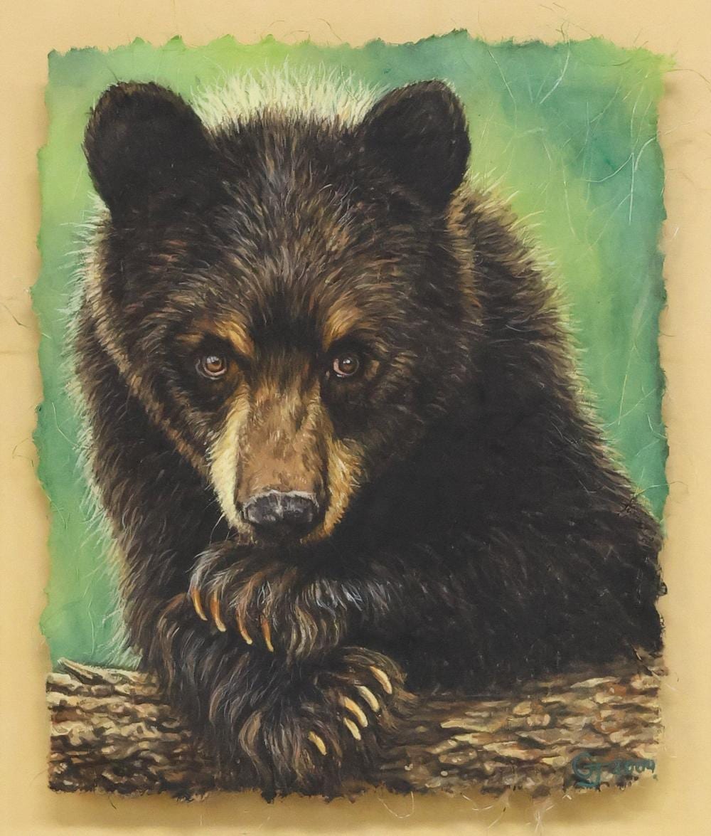 Gary Johnson comparable auction result: gary johnson b 1953 wildlife painting brown bear cub