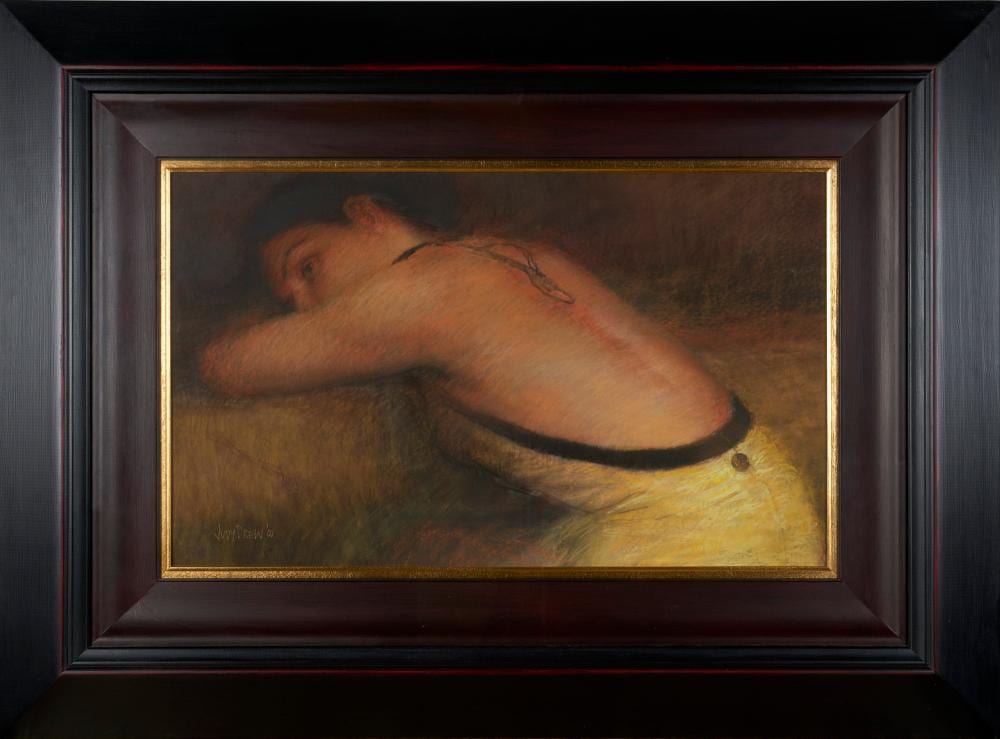 judy drew b 1951 a woman in evening dress resting on a ledge seen from behind pastel 37 5 x 63cm · Leonard Joel · 2025-11-03 Judy Drew comparable auction result: judy drew b 1951 a woman in evening dress resting on a ledge seen from behind pastel 37 5 x 63cm