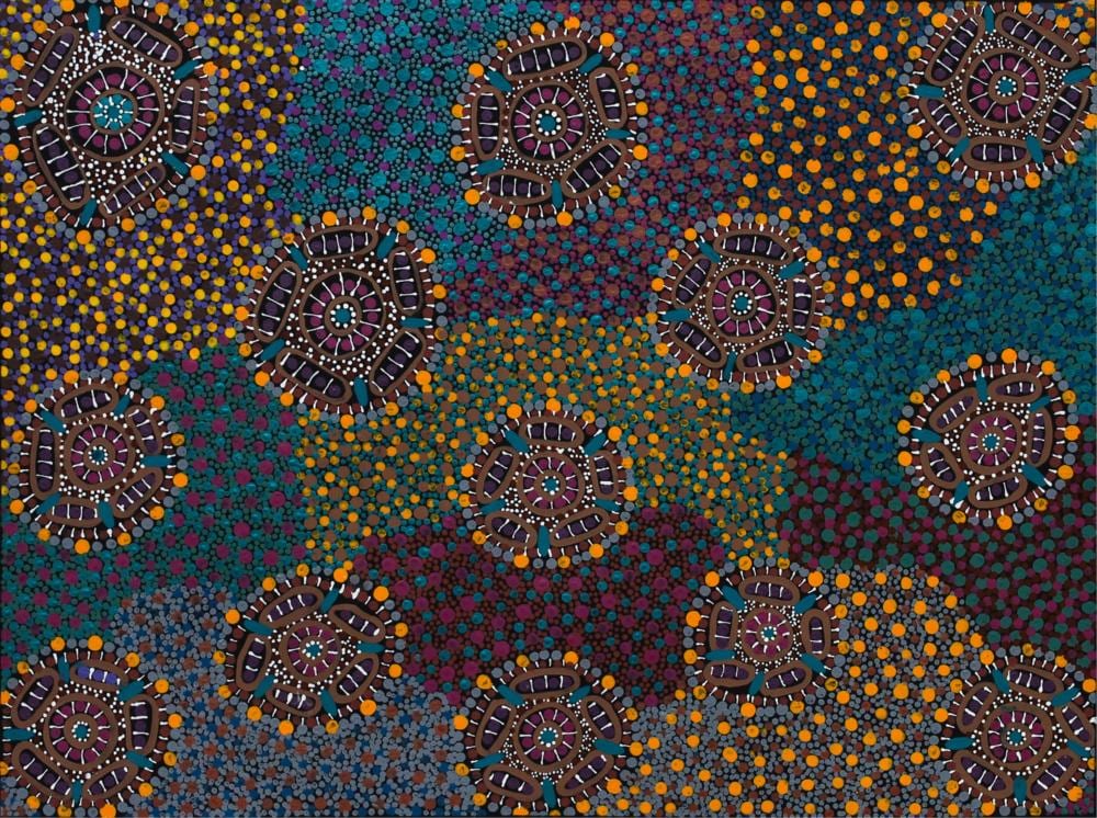 Roxanne Oliver Napanangka comparable auction result: roxanne oliver napanangka body paint acrylic on canvas 74cm x 97cm