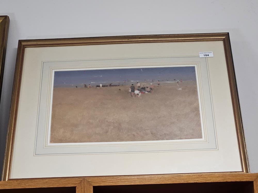 John McQualter comparable auction result: john mcqualter australian 1949 beach scene oi