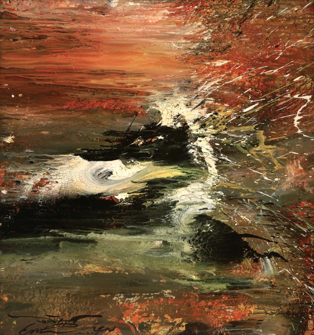 C.N. Liew (b. 1975) A Dialogue with Guan Ping Hu's Ancient Qin Song - Mist & Cloud Upon The Xiao & Xiang Rivers From The Sacred Text Of Qin, 2016 sold by Henry Butcher Art Auctioneers, lot 86 — auction record photograph