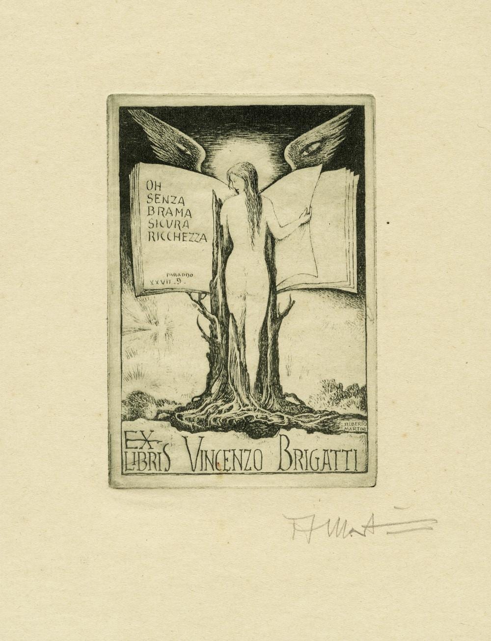 Alberto Martini comparable auction result: alberto martini 15 ex libris di alberto martini 1954