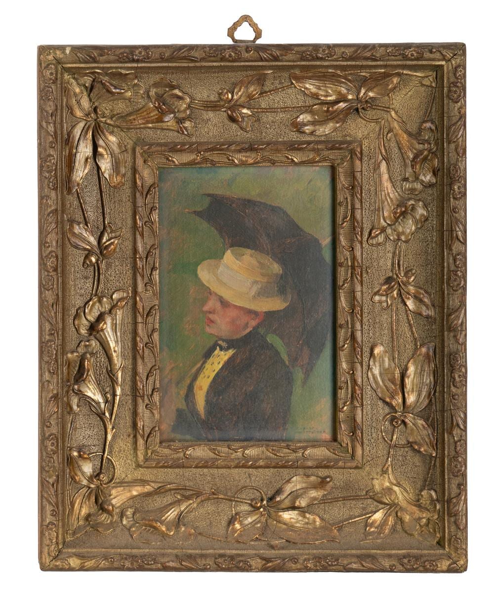 Gusztáv Magyar-Mannheimer comparable auction result: guszt v magyar mannheimer uomo con cappello e ombrello fine del xix secolo