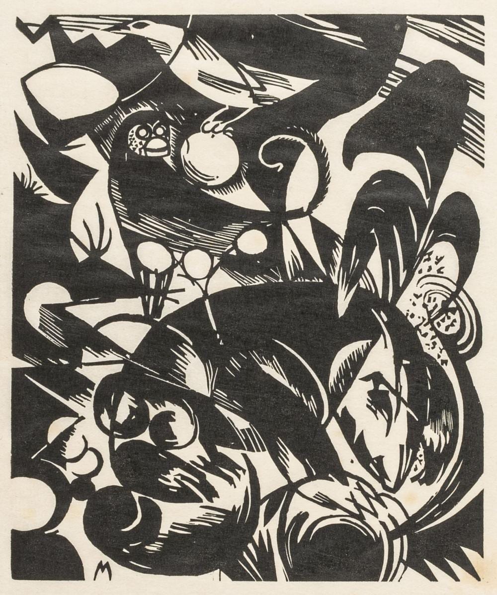 François Gos comparable auction result: marc franz sch pfungsgeschichte i aus der iii bauhausmappe holzschnitt auf japan monog