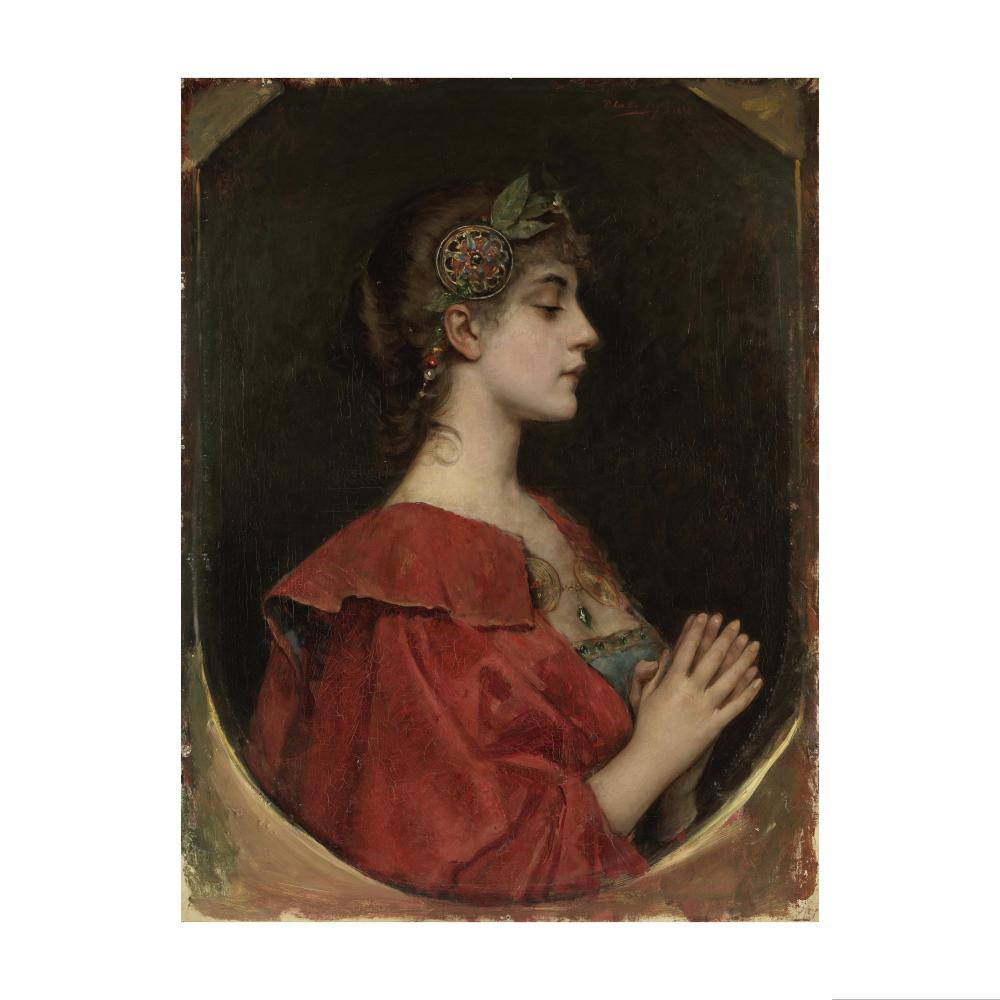 Paul de La Boulaye comparable auction result: paul de la boulaye bourg en bresse 1849 1926 moulins portrait de femme de profil l orientale