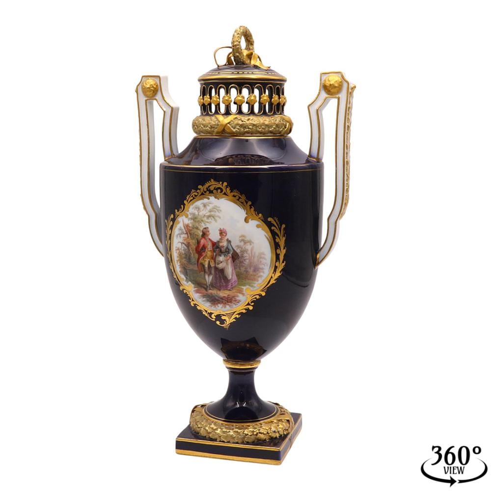 Michel Victor Acier comparable auction result: meissen potpourri vase with watteau painting design by michel victor acier
