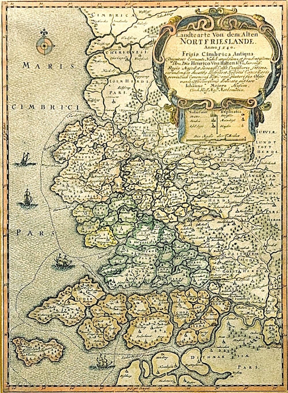 Johannes Mejer comparable auction result: johannes mejer 1606 1674 map of north friesland