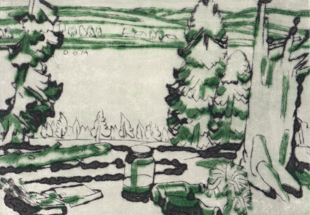 David Bruce Milne comparable auction result: david b milne signed drypoint 1931 hilltop