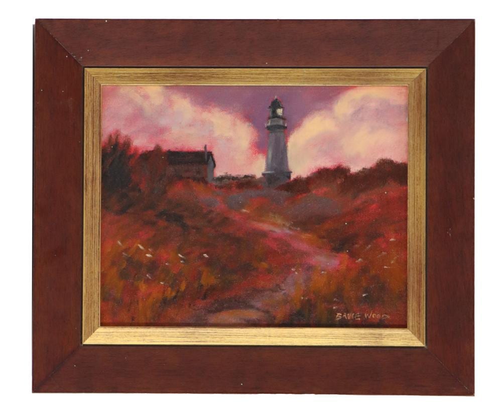 Bruce Wood comparable auction result: bruce wood born 1951 american oil on canvasboard evening clouds