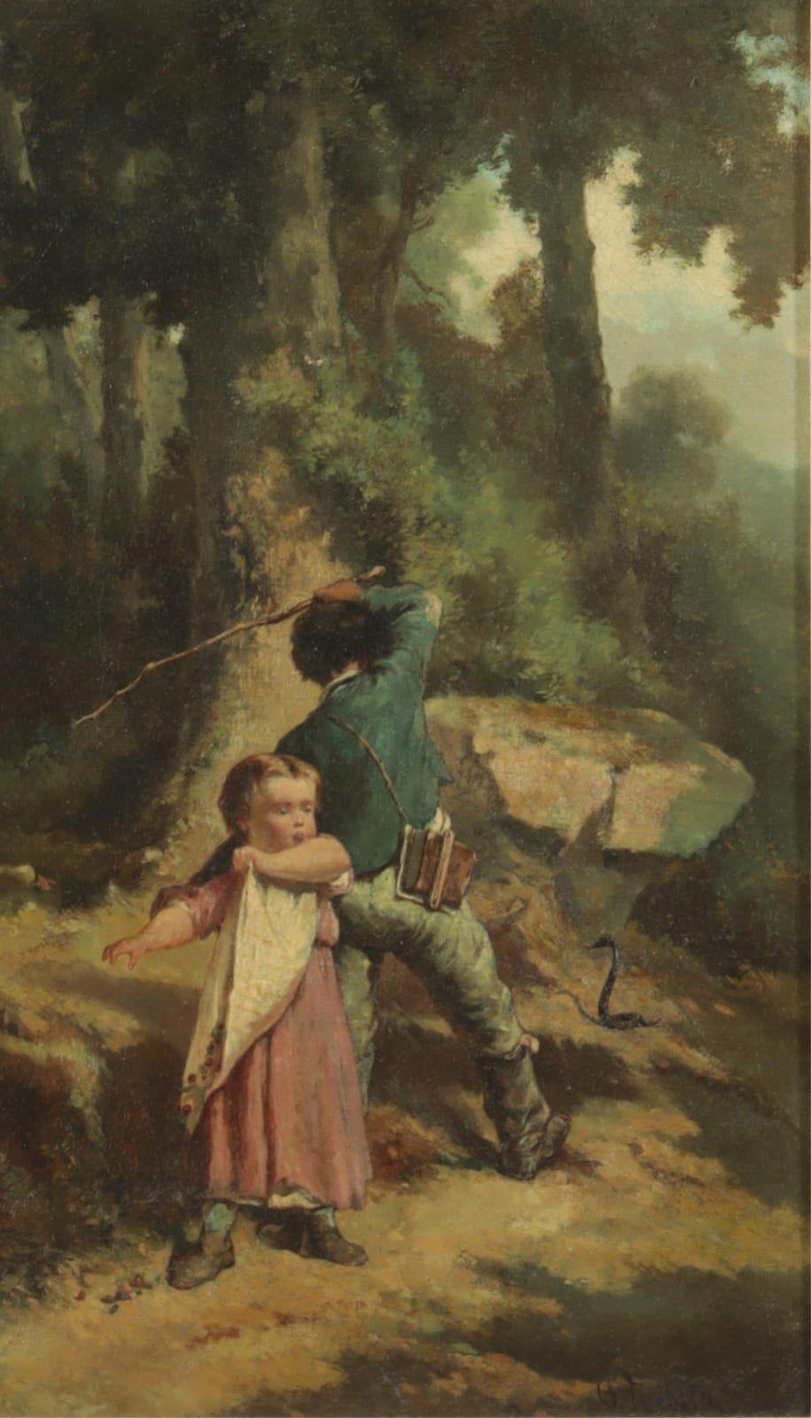 Victor Nehlig comparable auction result: victor nehlig children in forest o c
