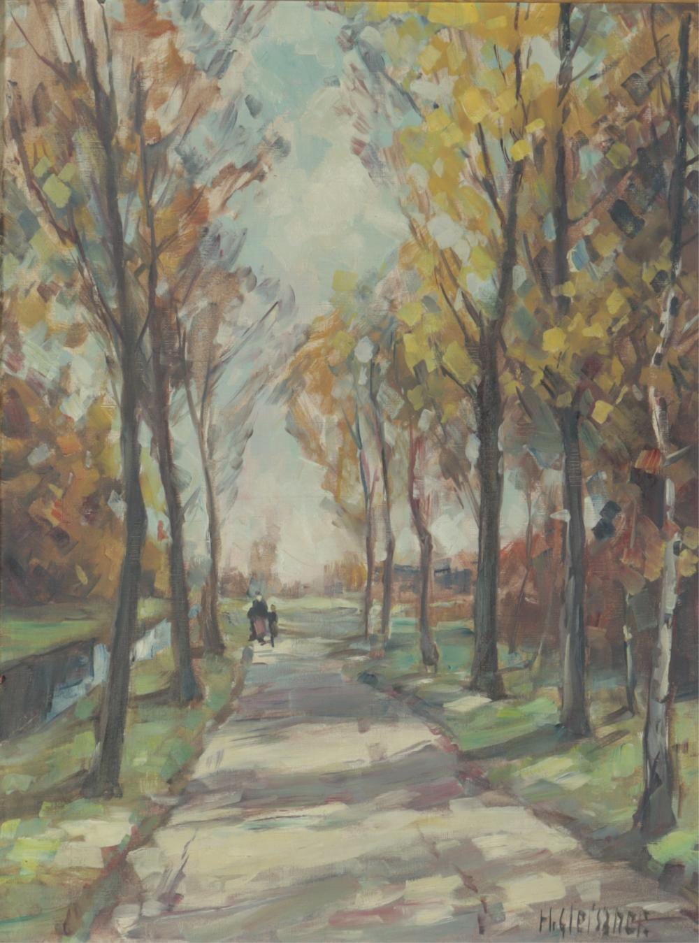 Hans Gleissner comparable auction result: hans gleissner impressionist river walk o c