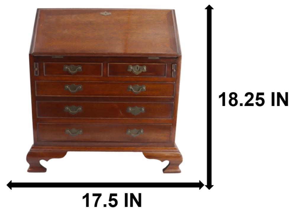 British Maitland & Glascoe Diminutive Mahogany Drop-Front Secretary Desk sold by Sarasota Estate Auction, lot 1417 — auction record photograph
