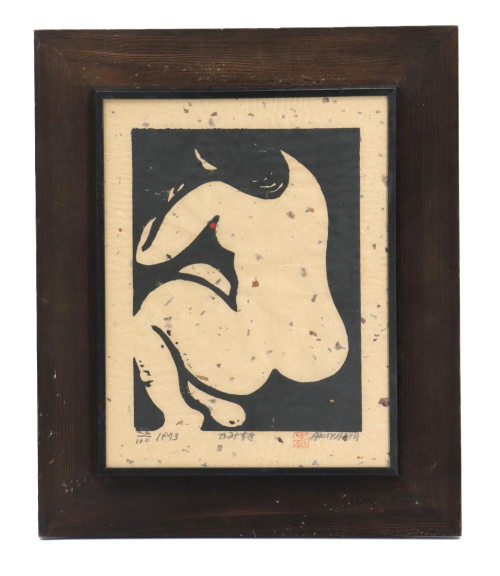 Iwao Akiyama comparable auction result: iwao akiyama 1921 2014 japanese nude art woodblock print on high pulp paper