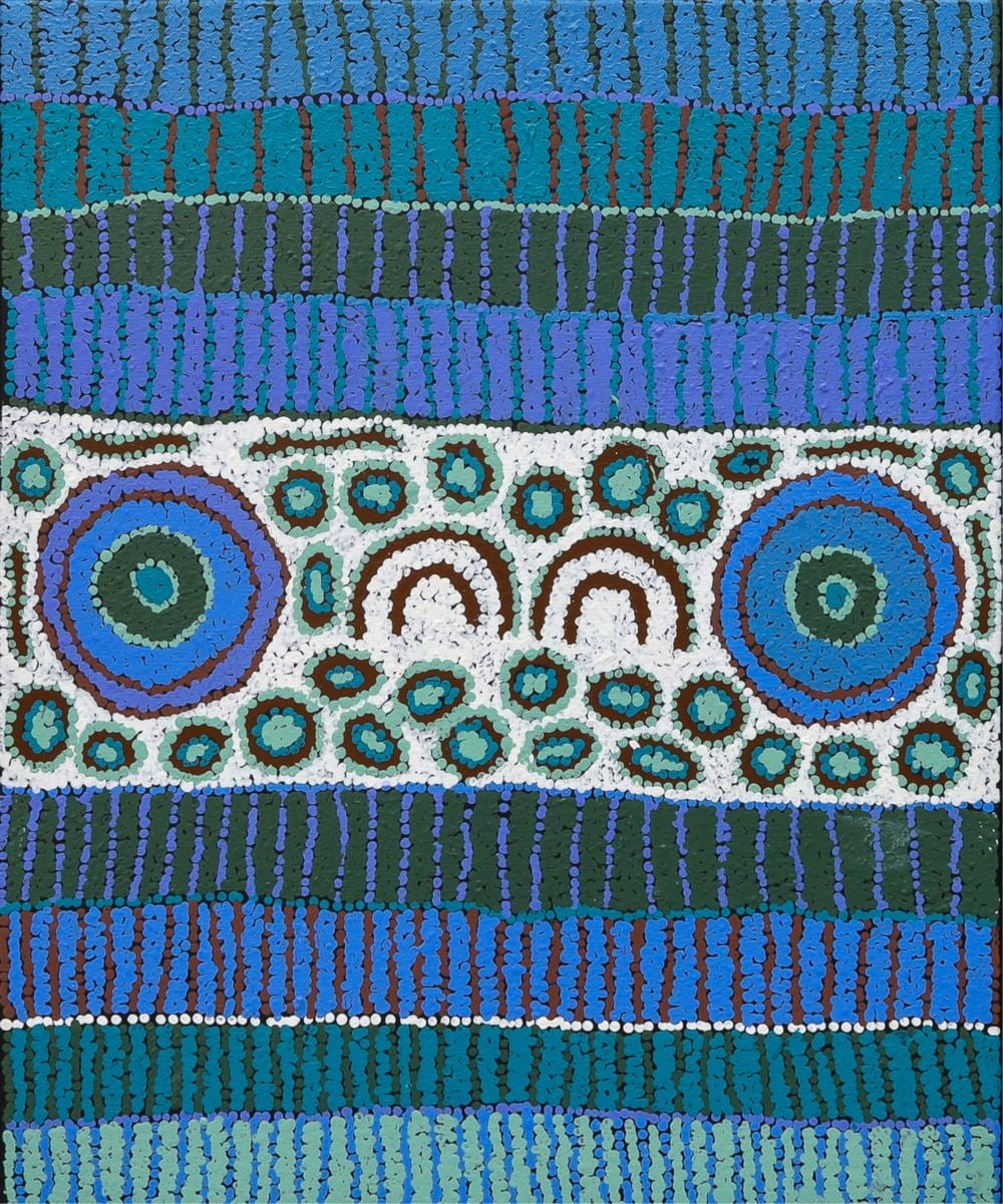 Lydia Young NAKAMARRA comparable auction result: lydia young nakamarra womens ceremony acrylic on linen 54cm x 45cm