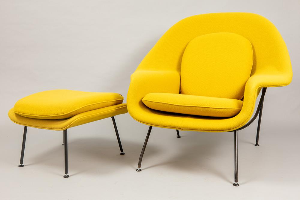 Károly Kotász comparable auction result: eero saarinen design womb chair and ottoman by k