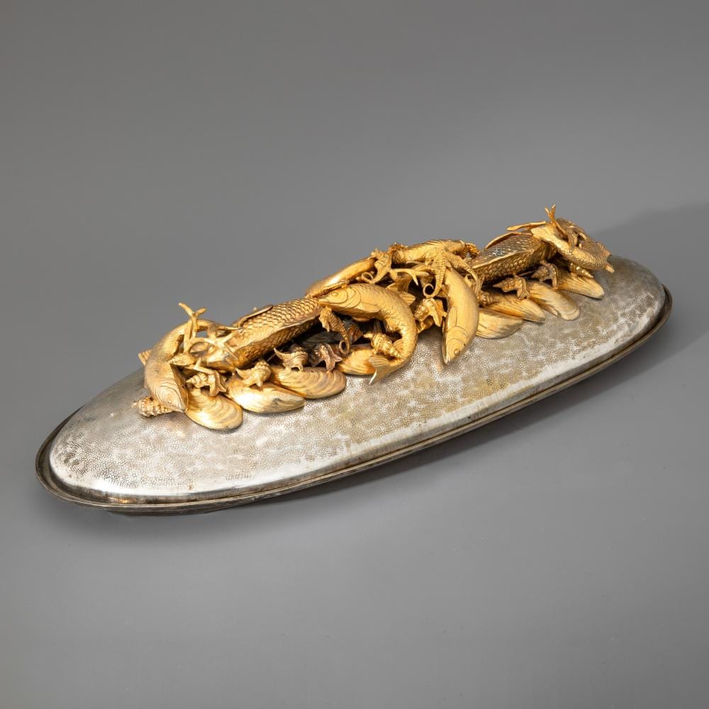 Franco Lapini comparable auction result: franco lapini large serving bowl with seafood