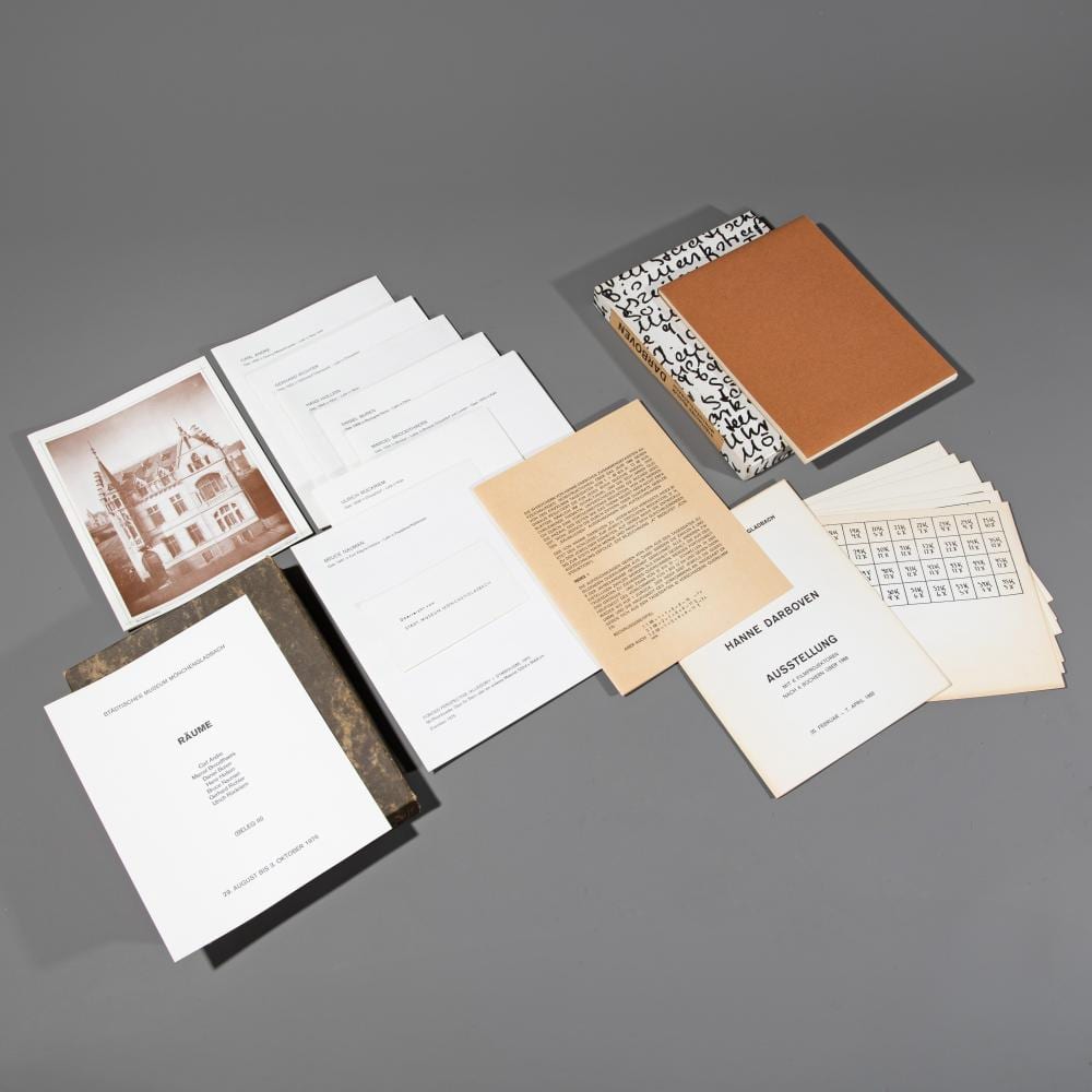 Hanne Darboven comparable auction result: hanne darboven carl andre daniel buren bruce nauman et al 2 cassette catalogs 1969 1979