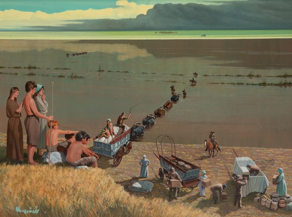 Roy Kerswill comparable auction result: roy kerswill american 1925 2002 fording the south platte river