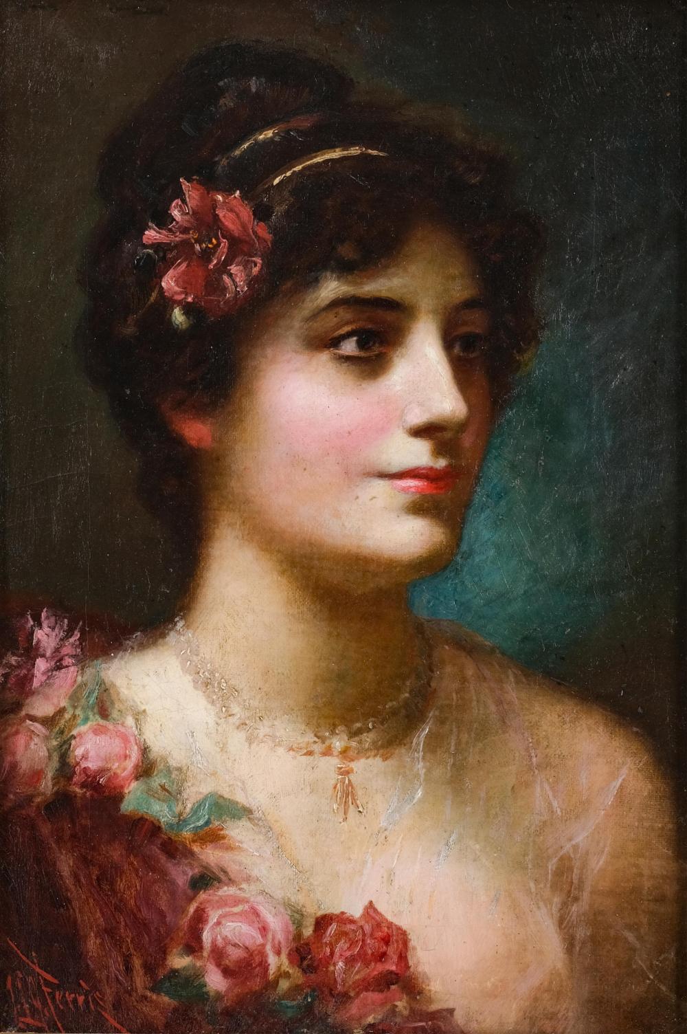 Auction comp thumbnail for Jean Leon Gerome Ferris, Signed, Oil on Canvas Portrait Painting, c. 1890 (Collective Hudson, LLC, Lot 156)