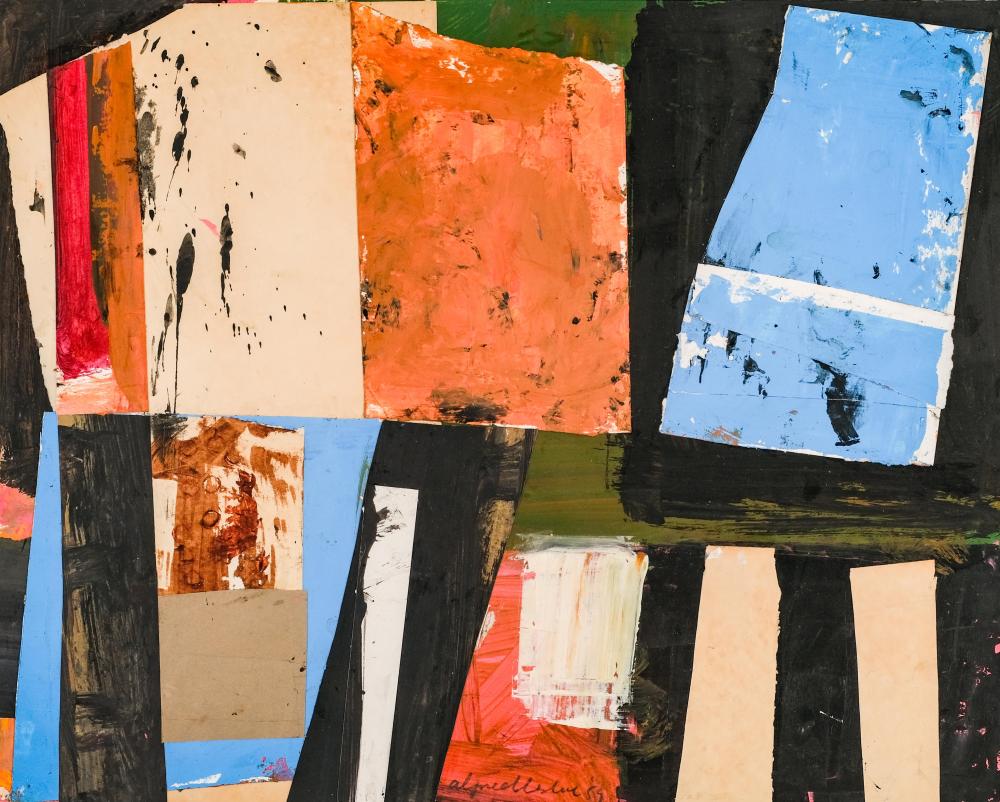 Alfred Leslie comparable auction result: alfred leslie american 1959 signed oil painting collage
