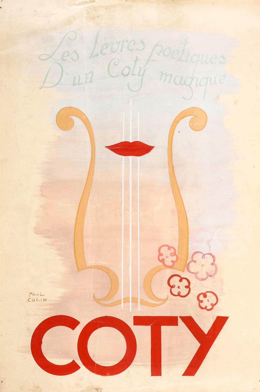 Paul Colin, submission for Coty Poster, Original Advertising Gouache Painting, signed sold by Collective Hudson, LLC, lot 280 — auction record photograph