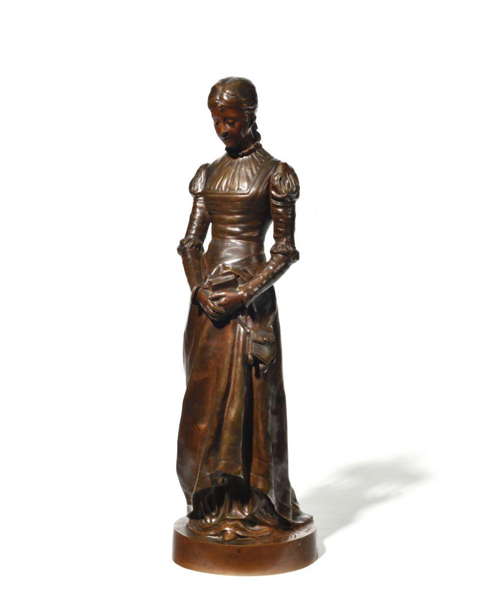 Jean Garnier comparable auction result: jean garnier 1853 c 1910 jeanne d arc p nitente epreuve en bronze p