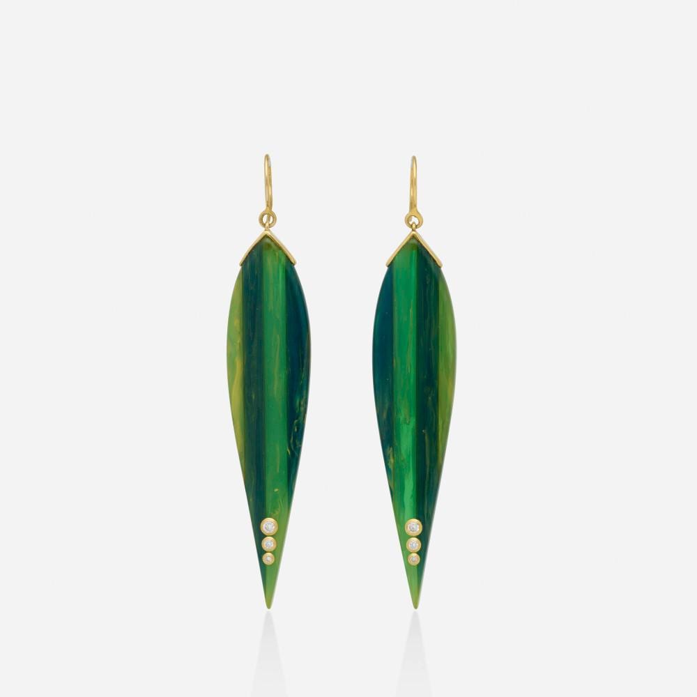 Mark Davis comparable auction result: mark davis bakelite diamond and gold earrings