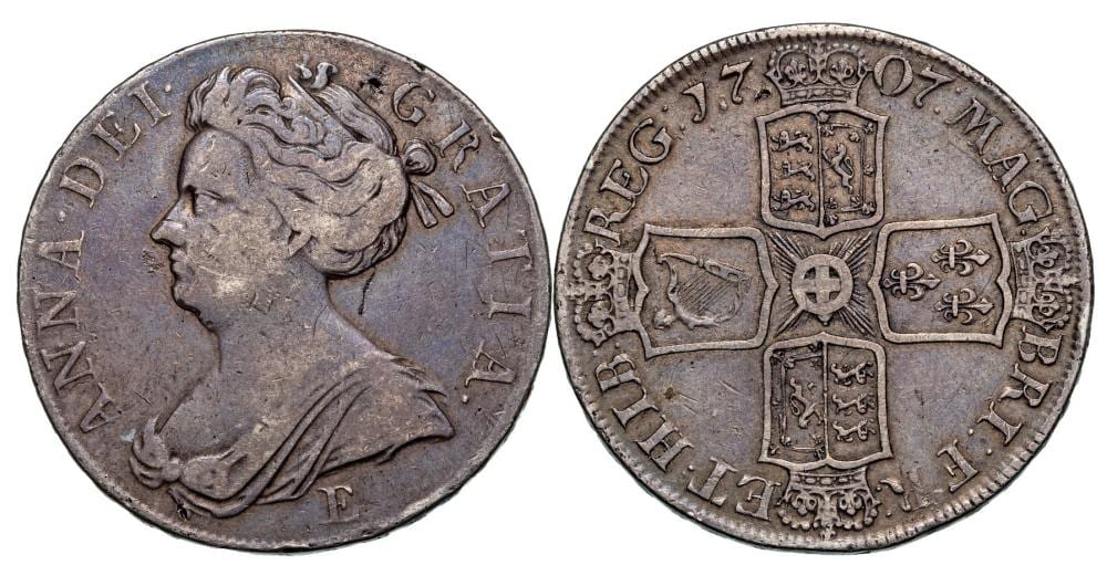 Anne Poirier comparable auction result: anne 1702 1714 crown 1707