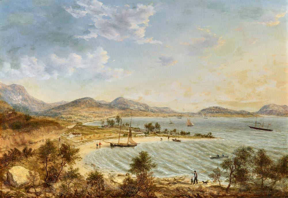 henry gritten c1818 1873 view of hobart town from sandy bay c1857 · Menzies · 2025-11-19 Henry Gritten comparable auction result: henry gritten c1818 1873 view of hobart town from sandy bay c1857