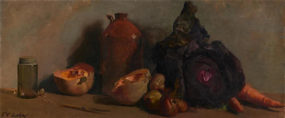 Vida Lahey comparable auction result: vida lahey 1882 1968 still life oil on canvas 42 5 x 101cm frame size 46 x 104cm