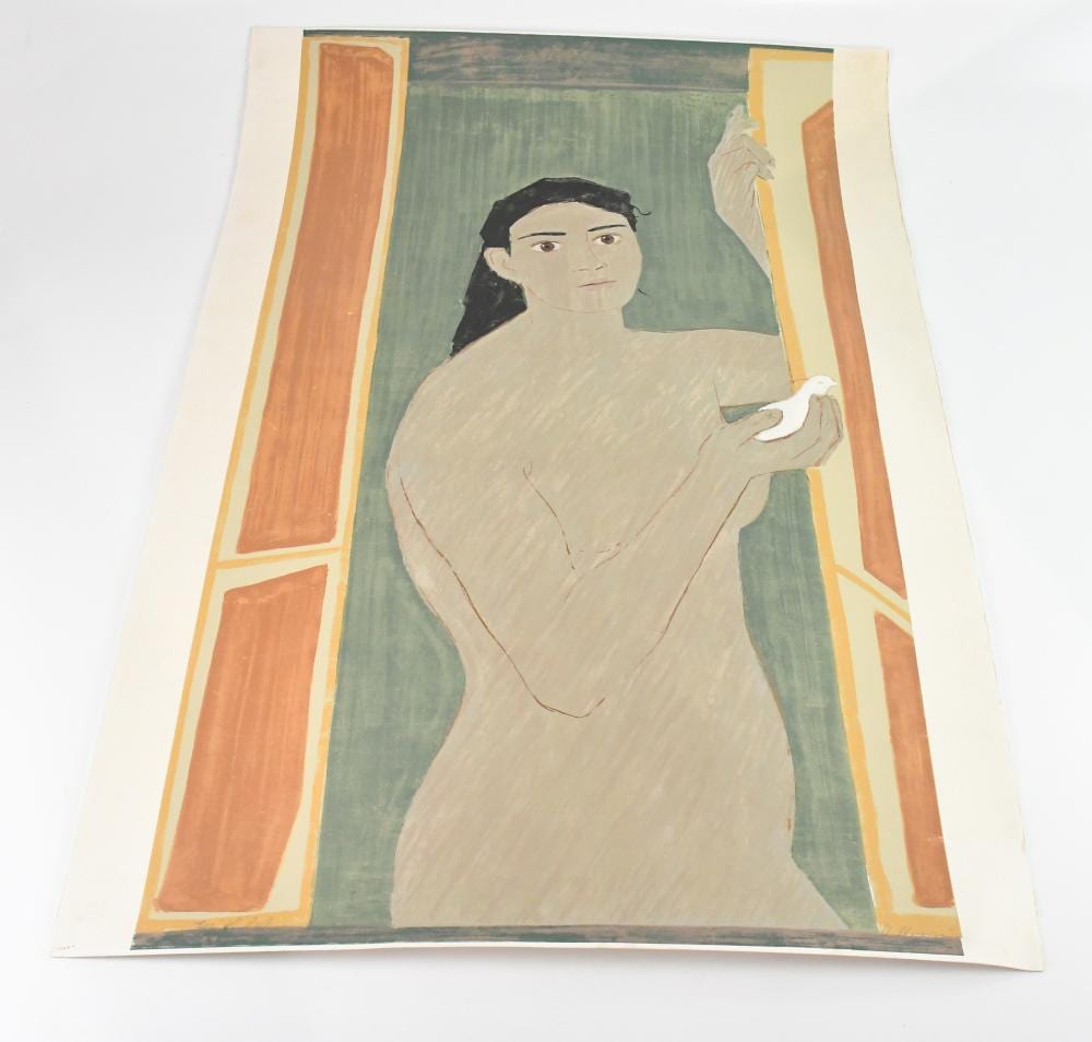 nikos nikolaou 1909 1986 pencil signed print girl with dove marked epr d art artist s proof 100cm x 68cm unframed · Adam Partridge Auctioneers · 2025-11-05 Nikos Nikolaou comparable auction result: nikos nikolaou 1909 1986 pencil signed print girl with dove marked epr d art artist s proof 100cm x 68cm unframed