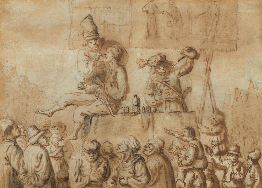 Andries Both: Dutch Market Scene with a Dentist sold by Van Ham Kunstauktionen, lot 1029 — auction record photograph