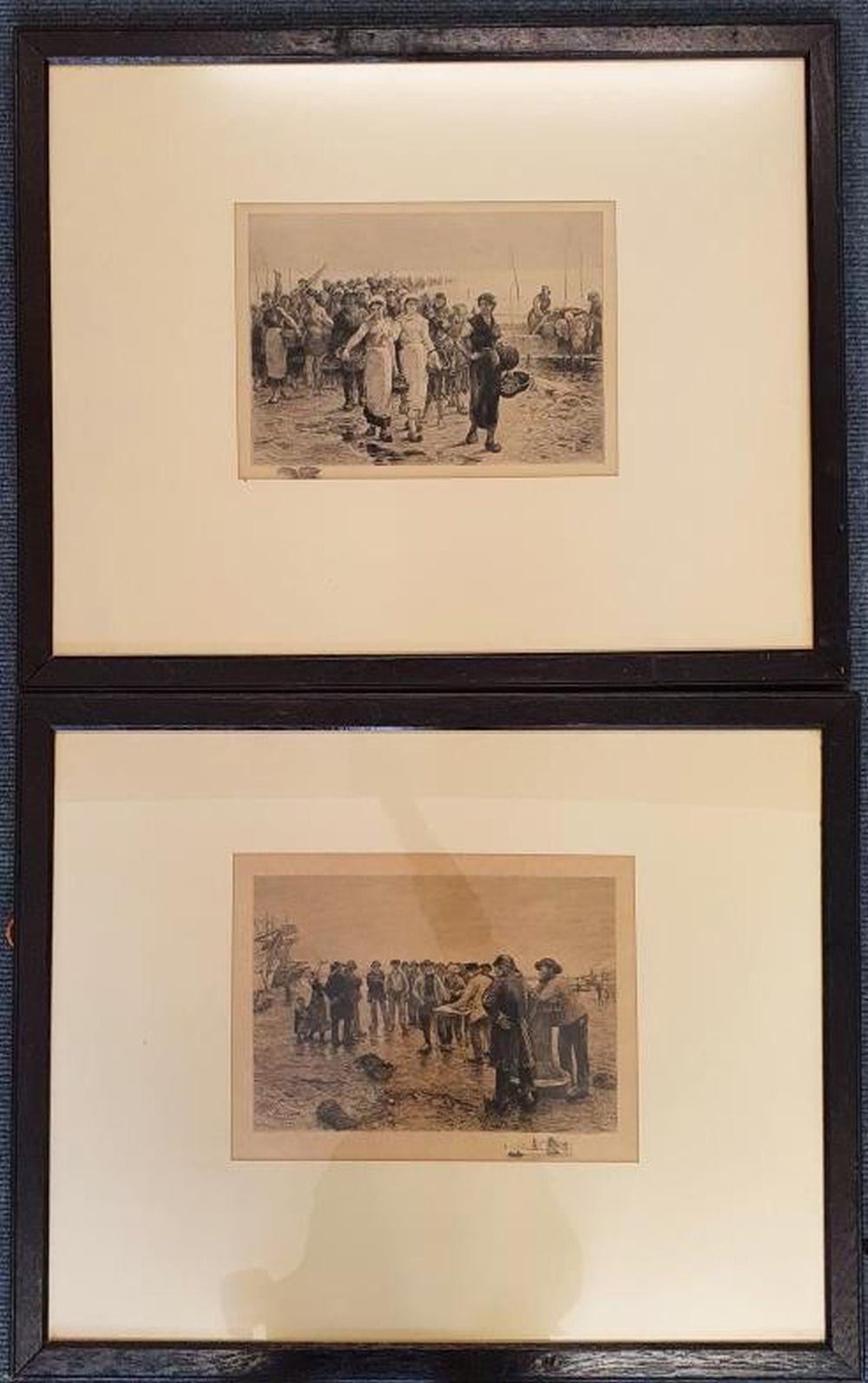 Norbert Goeneutte comparable auction result: norbert goeneutte 1854 1894 the boat haulers of le havre lithographi