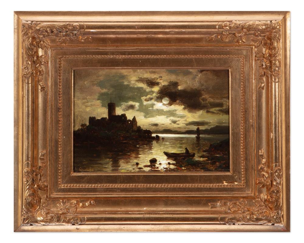 adolf chwala czech bohemian 1836 1900 moon landscape with lake · Einszwei Gallery · 2025-12-01 Adolf Chwala comparable auction result: adolf chwala czech bohemian 1836 1900 moon landscape with lake