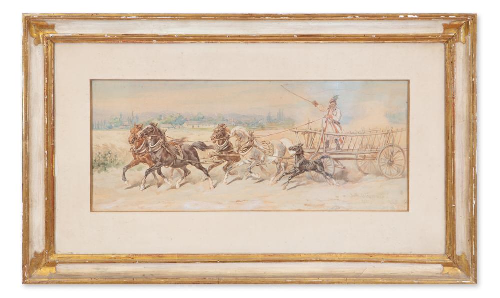 Juliusz Fortunat Kossak comparable auction result: juliusz fortunat kossak poland polish 1824 1899 horse drawn carriage