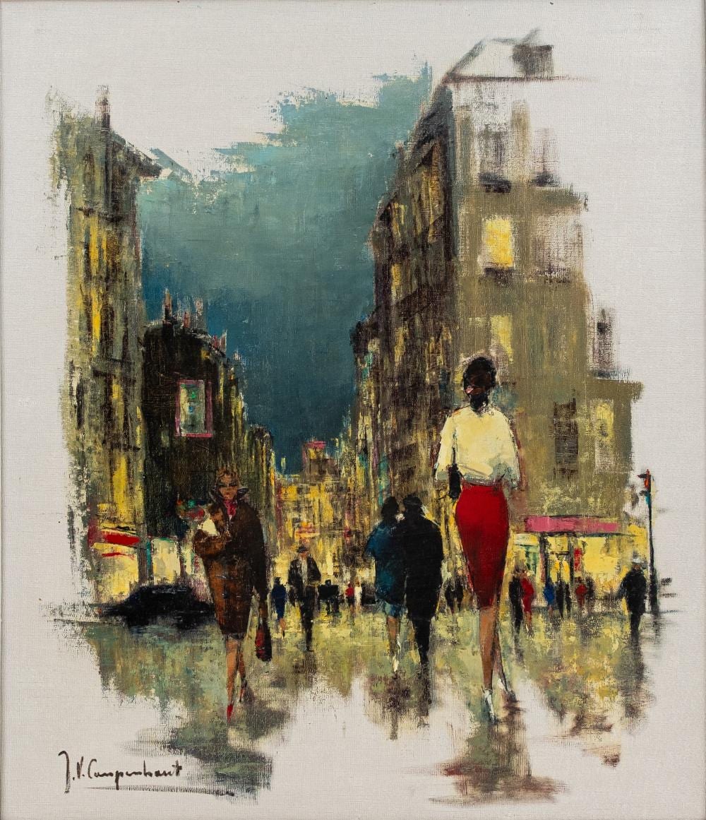 Jan van Campenhout comparable auction result: jan van campenhout 1907 1972 a belgian oil on canvas painting with an animated street view