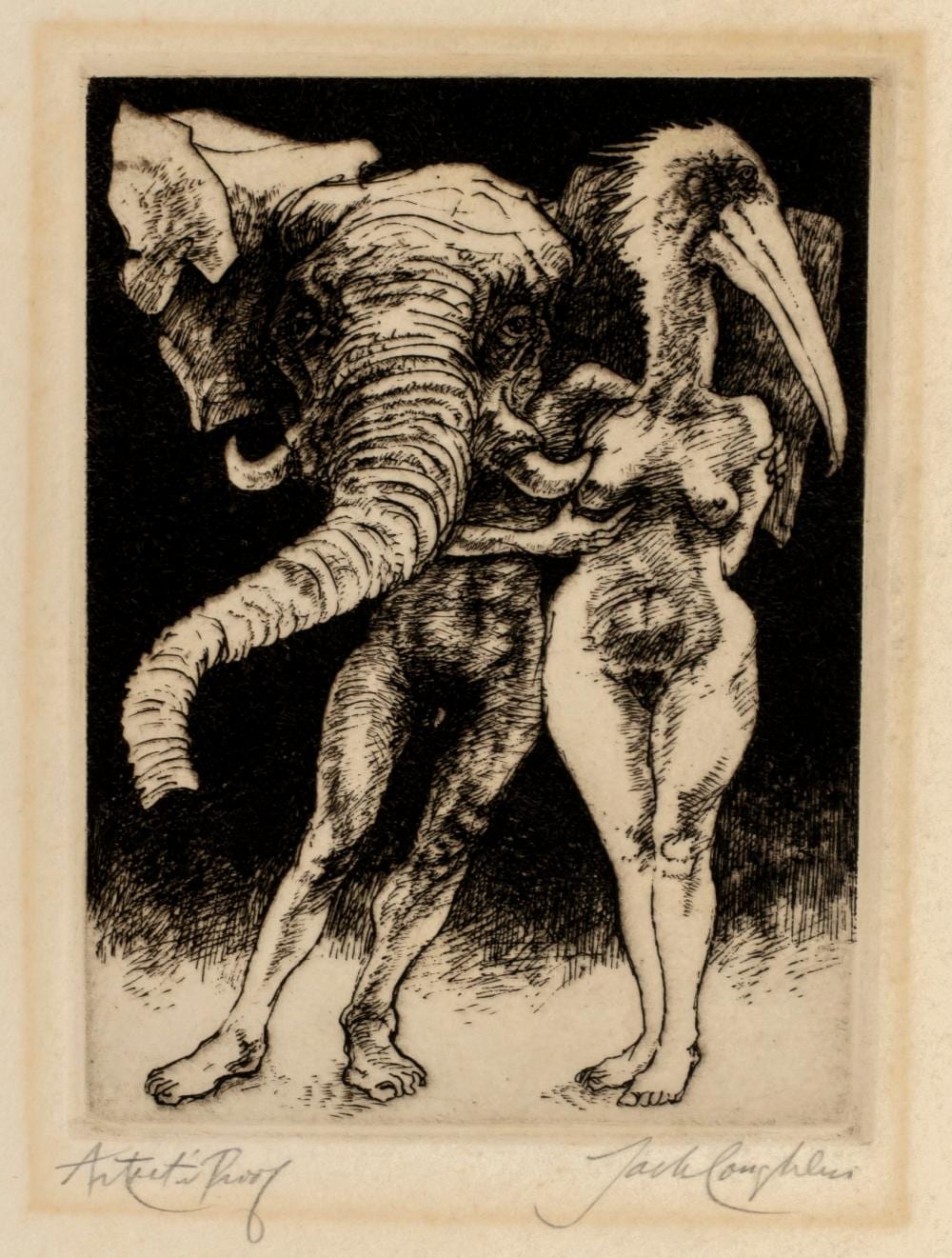 Jack Coughlin comparable auction result: jack coughlin 1932 2025 etching from grotesques signed artist s proof 1970
