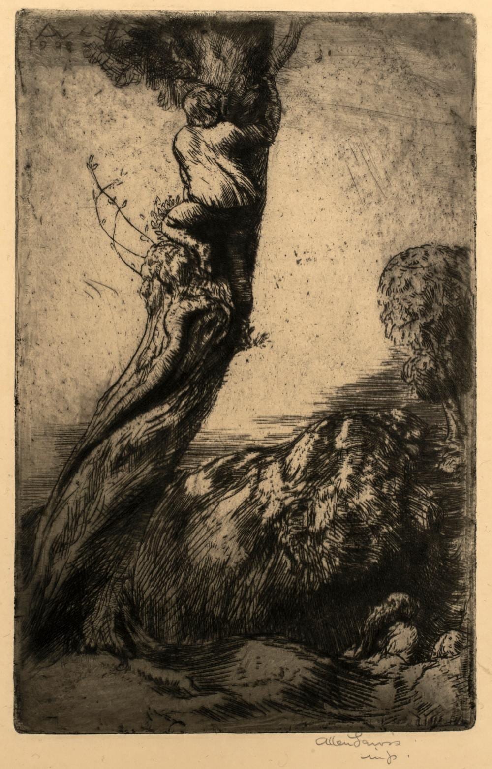 Allen Lewis comparable auction result: allen lewis 1873 1957 etching 1908