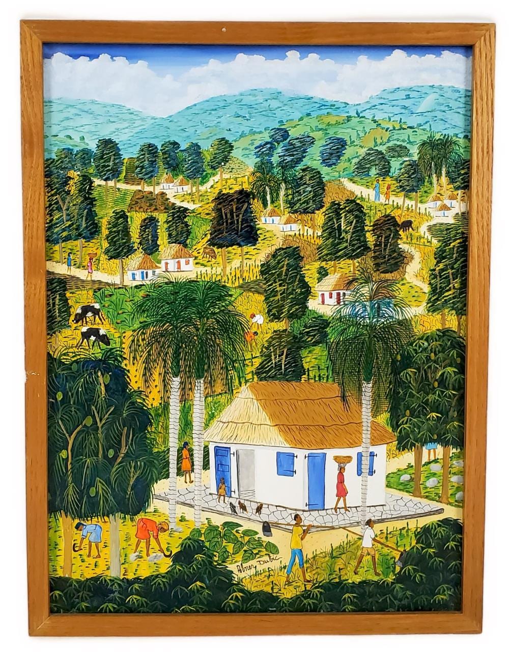 Abner Dubic comparable auction result: abner dubic haitian b 1944 farms landscape signed lower left oil on canvas 16 x 12 framed 17 x 13