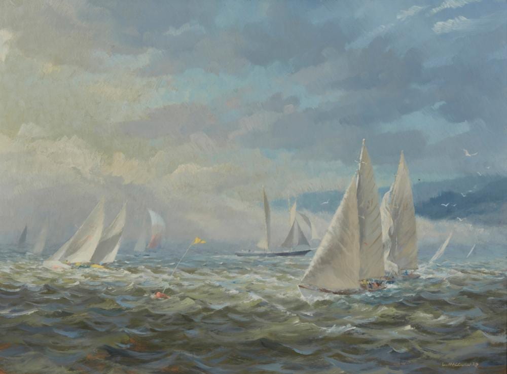 Louis Macouillard comparable auction result: louis macouillard 1917 1987 breaking clouds off sausalito 1963
