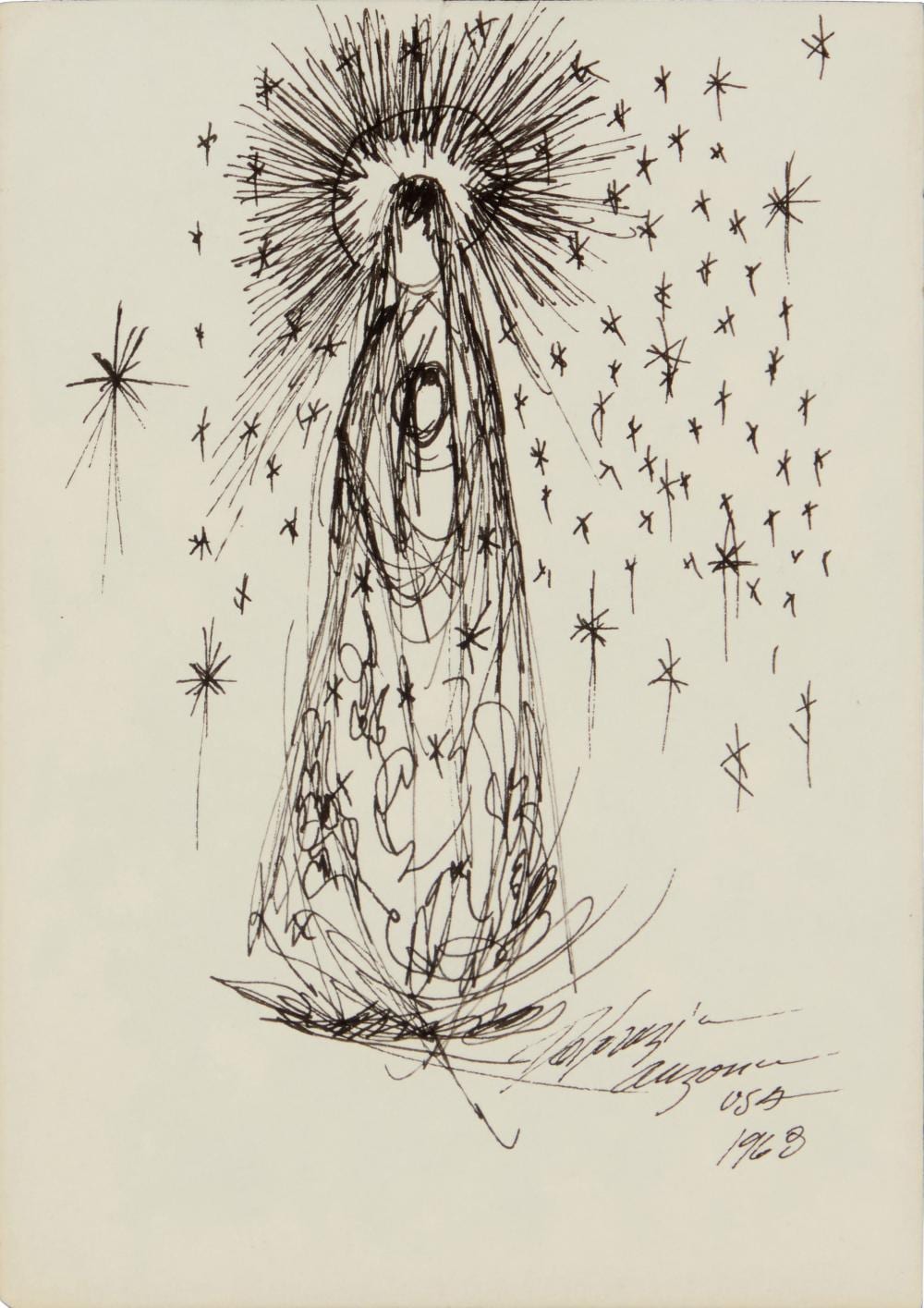Ted De Grazia comparable auction result: ted de grazia 1909 1982 madonna and child 1968
