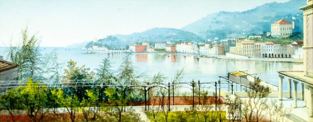 Yves Gianni comparable auction result: yves gianni italy 19 20c watercolor painting antique