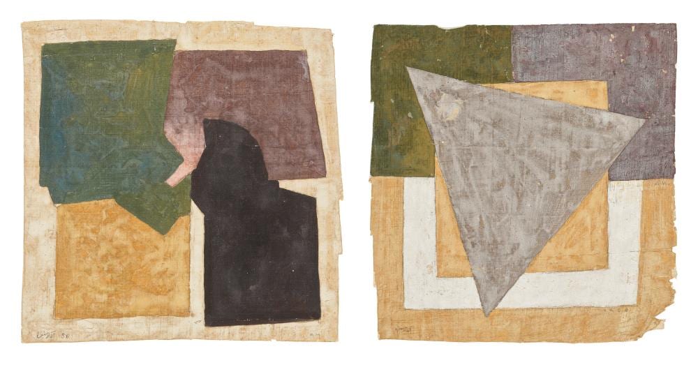 Adam Henein comparable auction result: adam henein 1929 cairo 2020 cairo untitled gouache on papyrus i 8