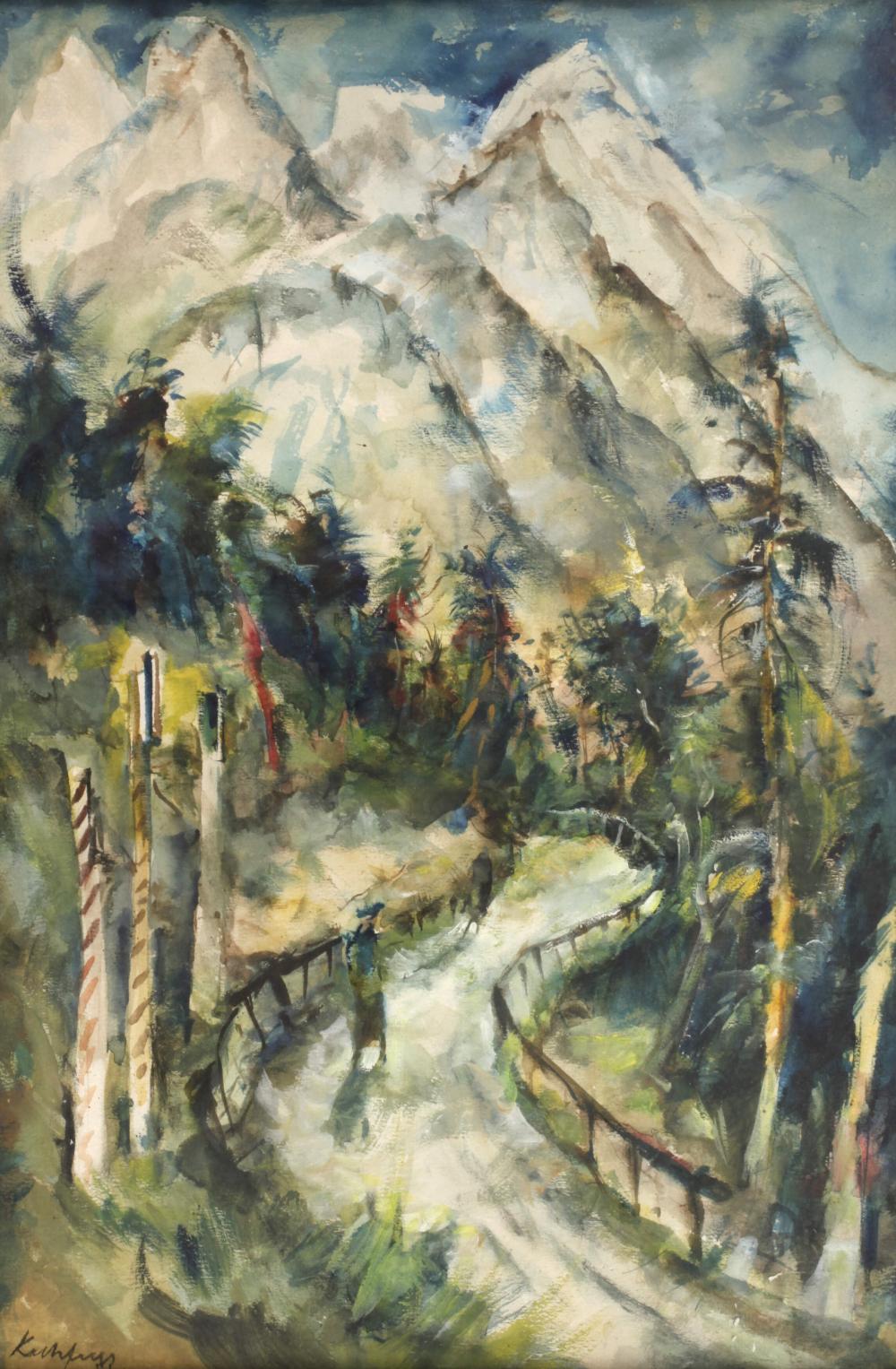 Paul Kuhfuß comparable auction result: paul kuhfuss spazierg nger im gebirge
