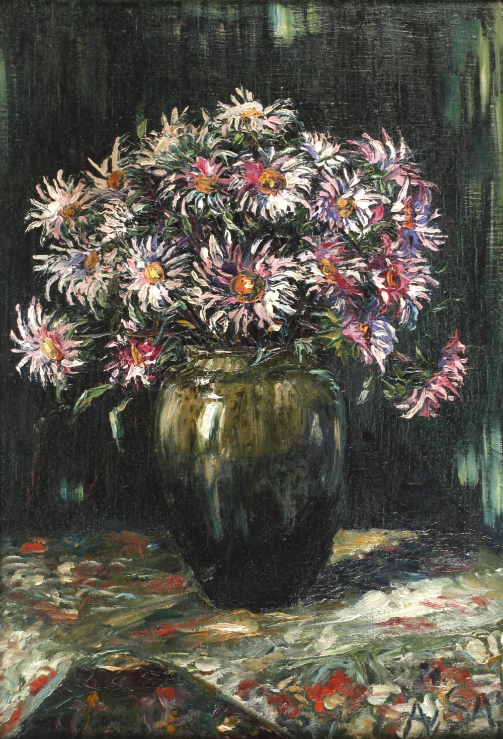 Alexander von Szpinger comparable auction result: alexander von szpinger ppiges blumenstillleben