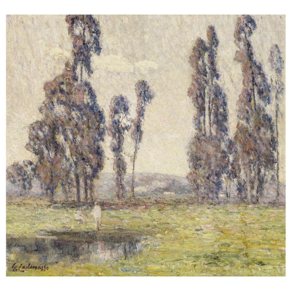 Giuseppe Cadenasso comparable auction result: giuseppe cadenasso 1858 1918 bathers near mills college 28 x 30 1 4 in