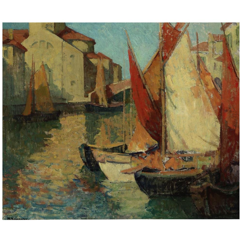 Mischa Askenazy comparable auction result: mischa askenazy 1888 1961 boats in the harbor 25 x 30 in
